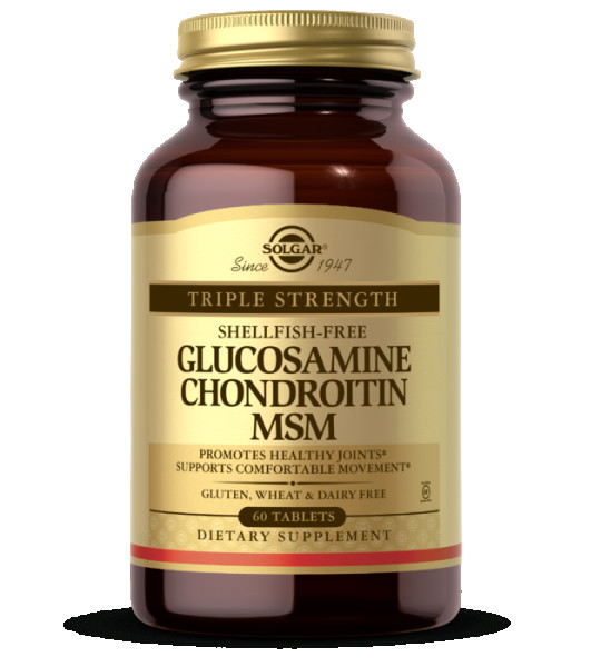 Solgar Triple Strength Glucosamine Chondroitin MSM Shellfish-Free (60 табл)