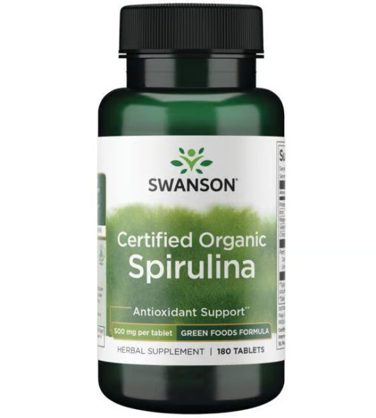 Swanson Certified Organic Spirulina 500 mg (180 табл)