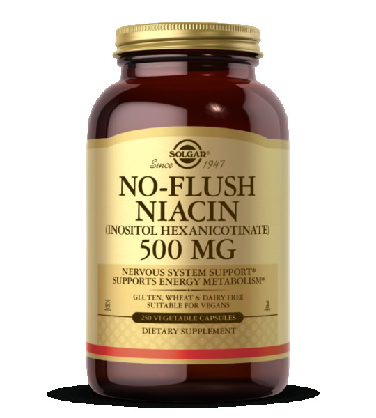 Solgar No-Flush Niacin 500 mg Veg Caps (250 капс)