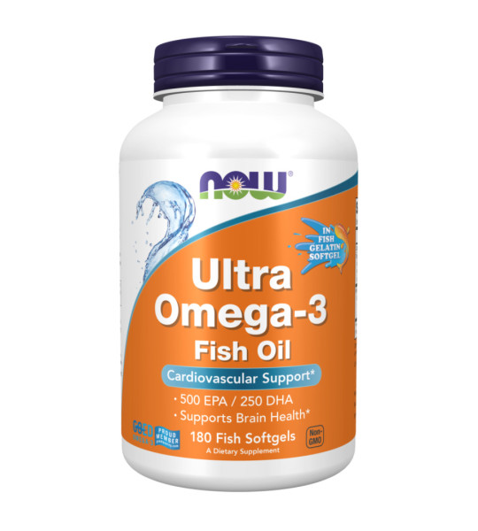 NOW Ultra Omega-3 Fish Softgels (180 капс)