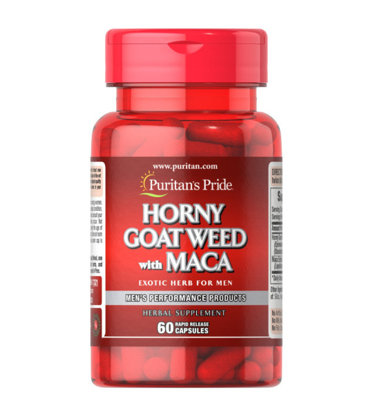 Puritan's Pride Horny Goat Weed with Maca 500 mg / 75 mg (60 капс)