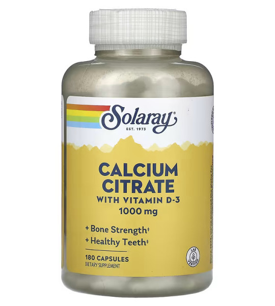 Solaray Calcium Citrate with Vitamin D-3 1000 mg (180 капс)