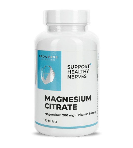 Progress Nutrition Magnesium Citrate 200 mg + Vitamin B6 5 mg (90 табл)