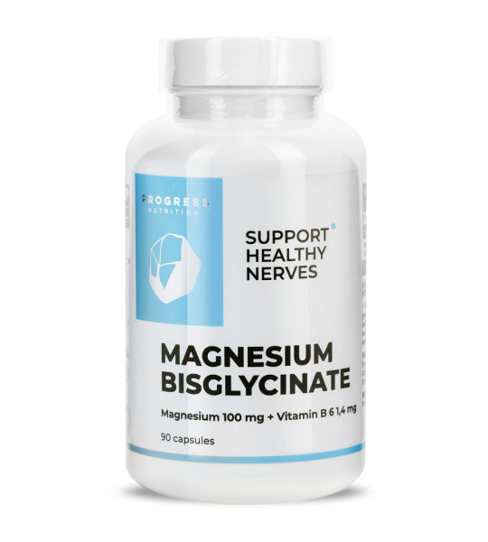 Progress Nutrition Magnesium Bisglycinate 100 mg + Vitamin B6 1,4 mg (90 капс)