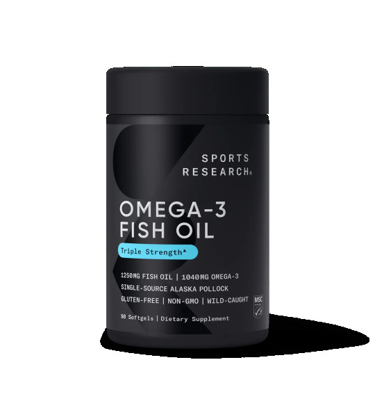 Sports Research Omega-3 Fish Oil Triple Strength 1250 mg Softgels (90 капс)