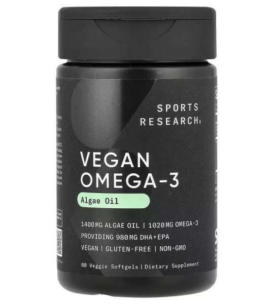 Sports Research Vegan Omega-3 Algae Oil 1400 мг (60 капс)
