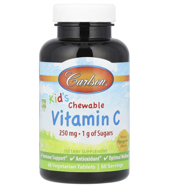 Carlson Kid's Chewable Vitamin C 250 mg Veg Tabs (60 табл)