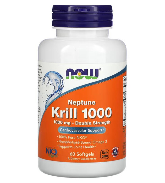 NOW Krill 1000 mg Softgels (60 капс)