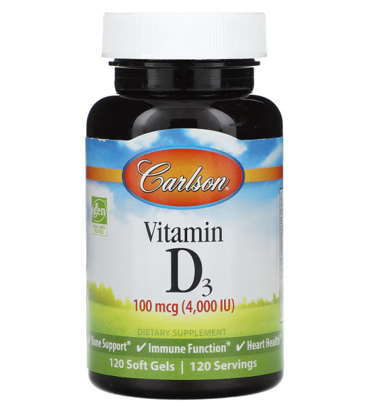 Carlson Vitamin D3 100 mcg (4000 IU) Softgels (120 капс)