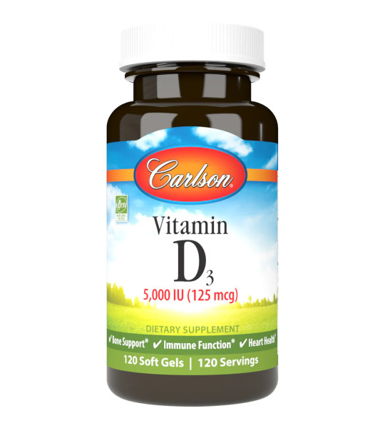 Carlson Vitamin D3 125 mcg (5000 IU) Softgels (120 капс)