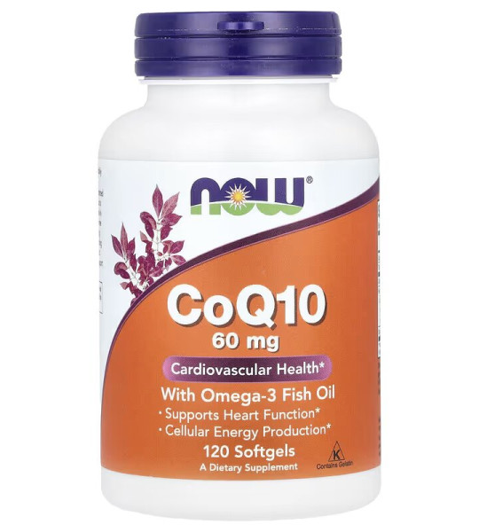 NOW CoQ10 60 mg + Fish Oil Softgels (120 капс)