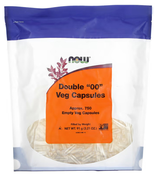 Now Double "00" Empty Veg Capsules (750 капс)