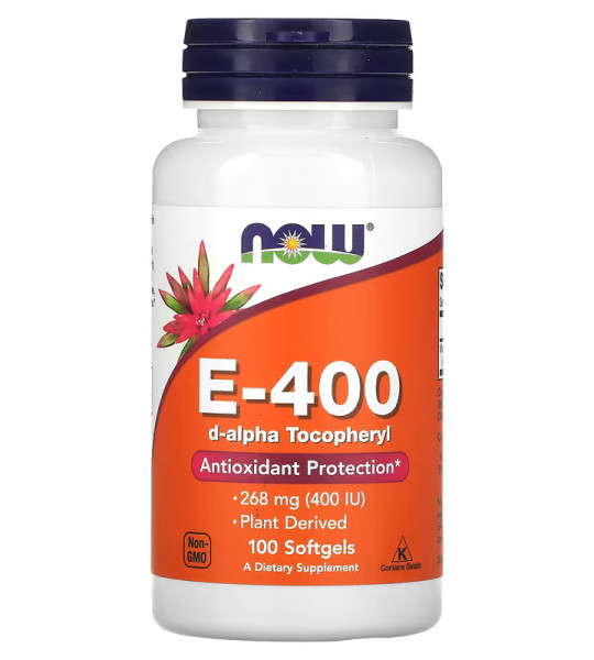 NOW Vitamin E-400 IU d-Alpha Tocopheryl Softgels (100 капс)