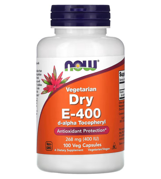 NOW Vegetarian Dry E-400 IU D-Alpha Tocopheryl (100 капс)