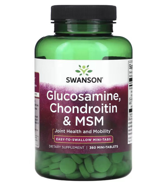 Swanson Glucosamine, Chondroitin & MSM Mini-Tabs (360 табл)