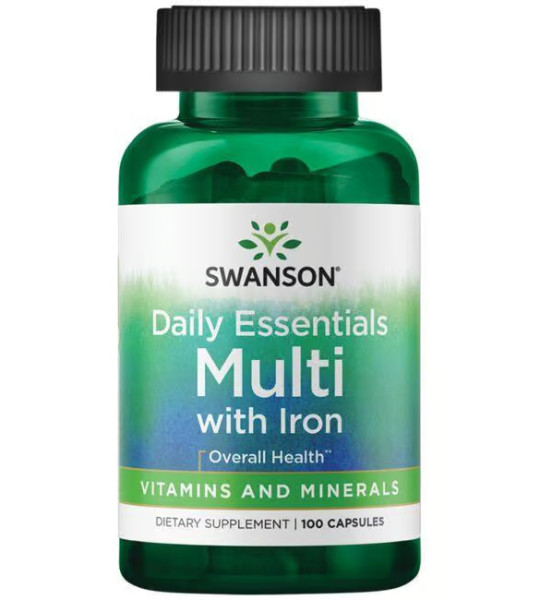 Swanson Daily Essentials Multivitamin With Iron (100 капс)