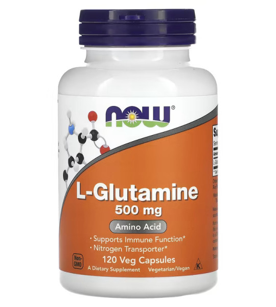 NOW L-Glutamine 500 мг Veg Caps (120 капс)