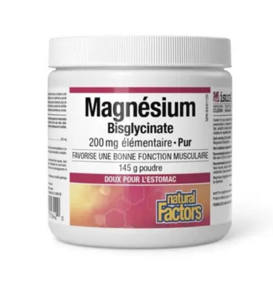 Natural Factors Magnesium Bisglycinate Pure Powder 200 mg (145 грам)