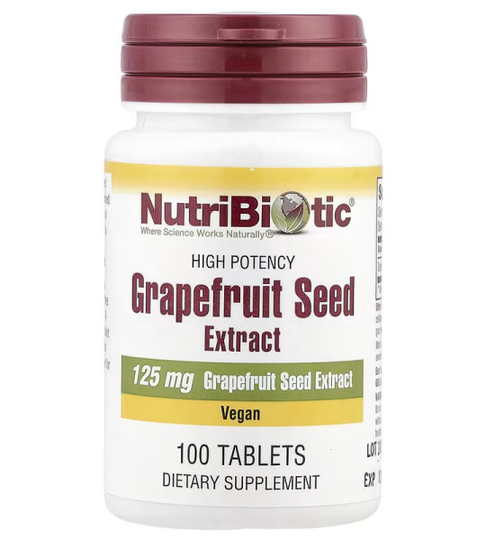NutriBiotic Grapefruit Seed Extract 125 мг (100 табл)