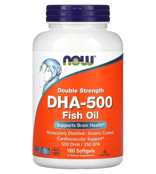 NOW DHA-500 Fish Oil Double Strenght Softgels (180 капс)