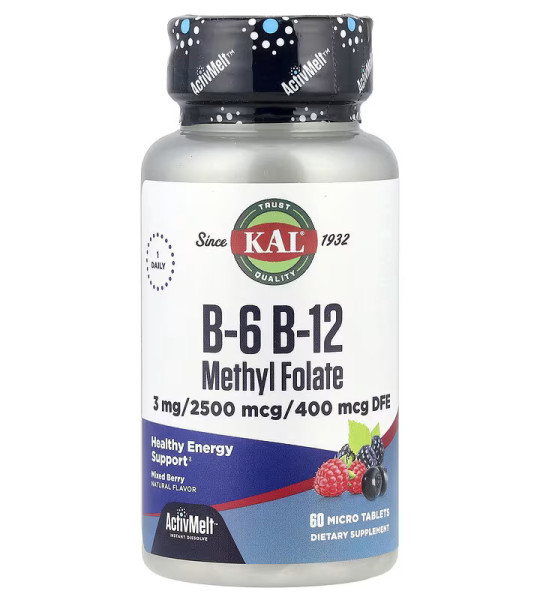 KAL B-6 B-12 Methyl Folate Micro Tablets (60 табл)