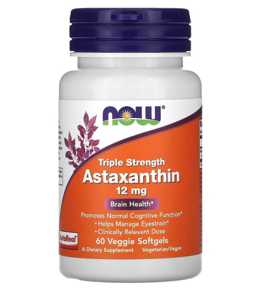 NOW Triple Strength Astaxanthin 12mg (60 veg softgel)