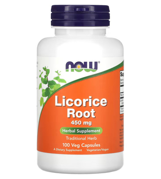 NOW Licorice Root 450 мг Veg Caps (100 капс)