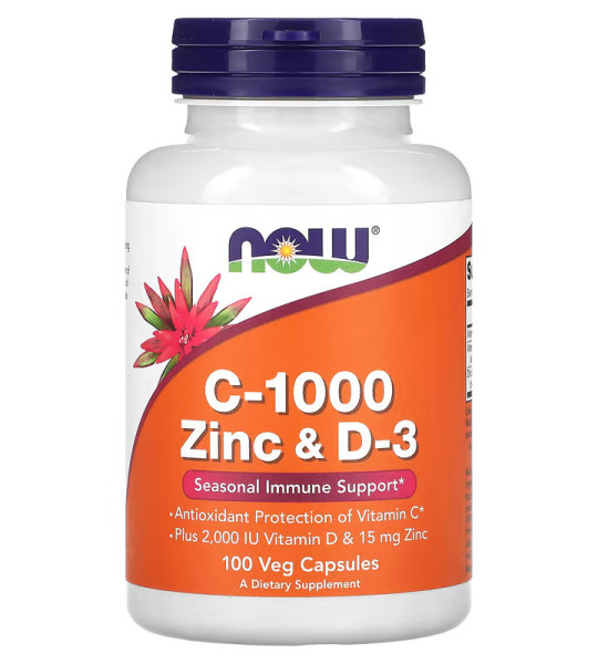 NOW Vitamin C-1000 Zinc & D-3 Veg Caps (100 капс)