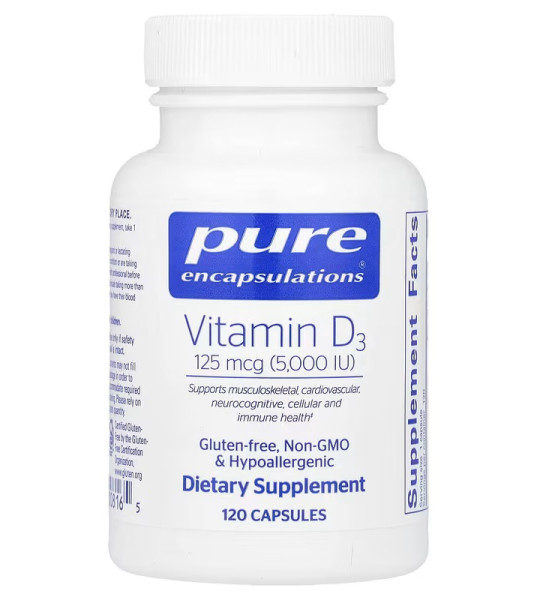 Pure Encapsulations Vitamin D3 125 mcg (5,000 IU) 120 капс