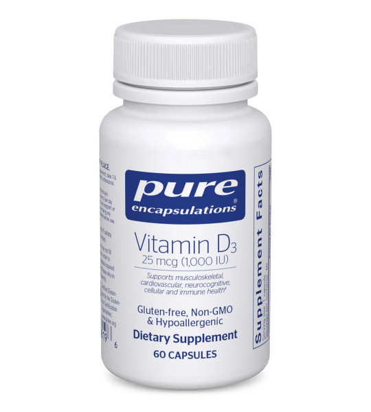 Pure Encapsulations Vitamin D3 25 mcg (1,000 IU) 60 капс