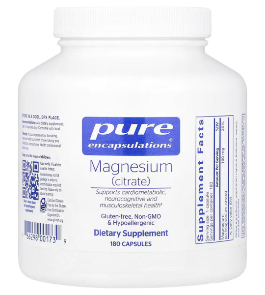 Pure Encapsulations Magnesium citrate 180 капс