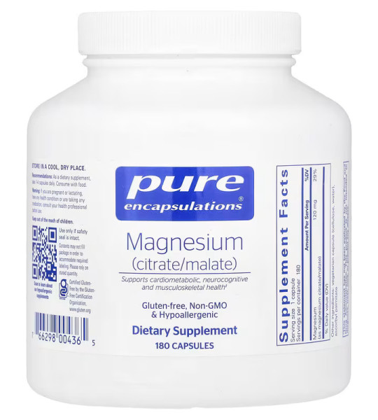 Pure Encapsulations Magnesium citrate/malate 180 капс
