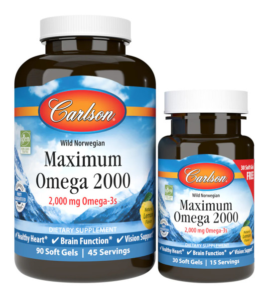 Carlson Maximum Omega-3 2000 mg Softgels (90+30 капс)