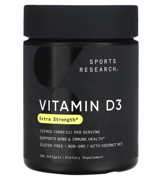 Sports Research Vitamin D3 5000 Softgels (360 капс)