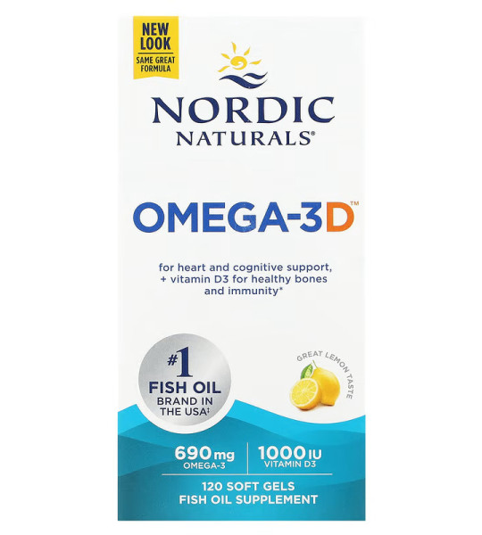 Nordic Naturals Omega-3D softgels (120 капс)