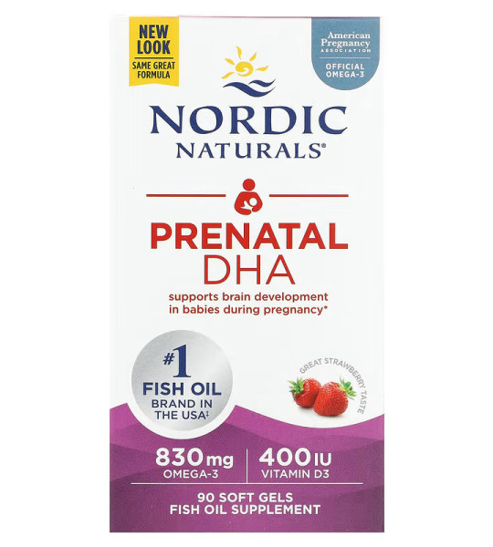 Nordic Naturals Prenatal DHA 830 mg + 400 IU D3 Softgels (90 капс)