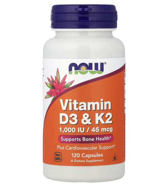 NOW Vitamin D-3 & K-2 (120 капс)