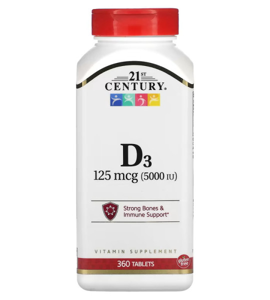 21st Century Vitamin D3 125 мкг (5000 IU) 360 табл