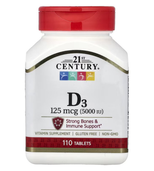 21st Century Vitamin D3 125 мкг (5000 IU) 110 табл
