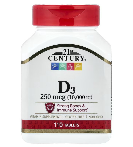 21st Century Vitamin D3 250 мкг (10 000 IU) 110 табл