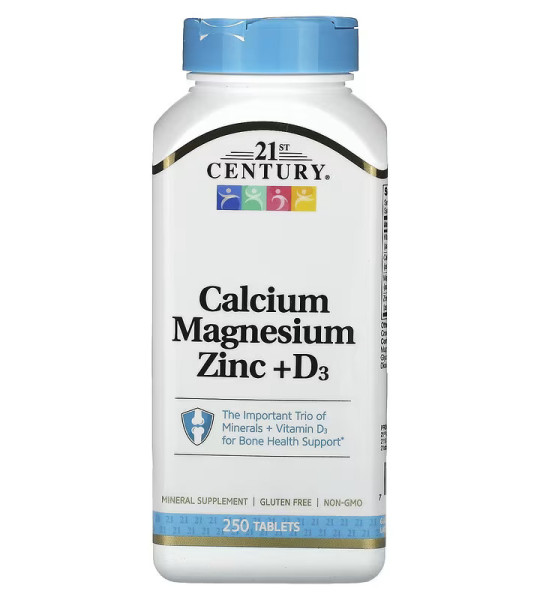 21st Century Calcium Magnesium Zinc + D3 (250 табл)