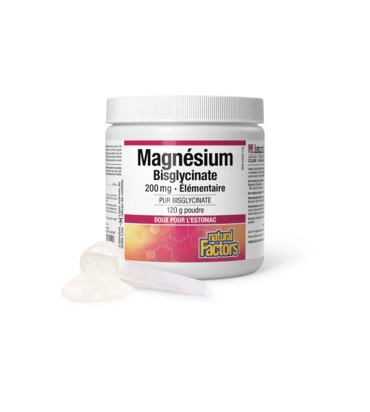 Natural Factors Magnesium Bisglycinate Pure Powder 200 mg (120 грам)