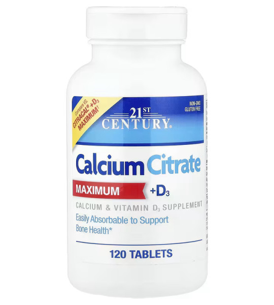 21st Century Calcium Citrate + D3 (120 табл)