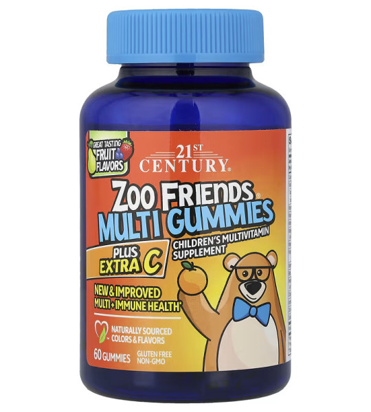 21st Century Zoo Friends Multi Gummies Plus Extra C (60 жув\цук)